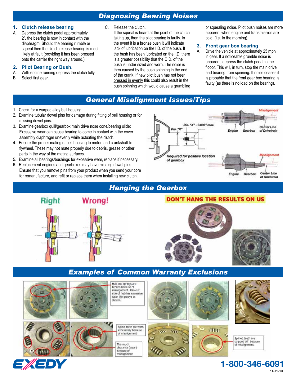 Examples of common warranty exclusions | EXEDY Clutch User Manual | Page 2 / 2