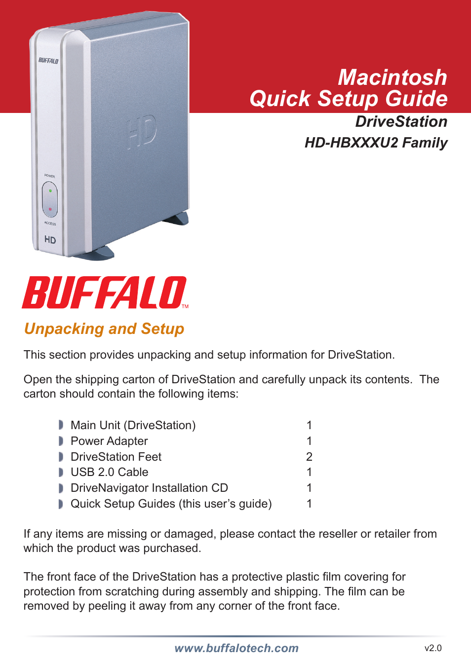 Buffalo Technology DRIVE STATION HD-HBXXXU2 User Manual | 11 pages