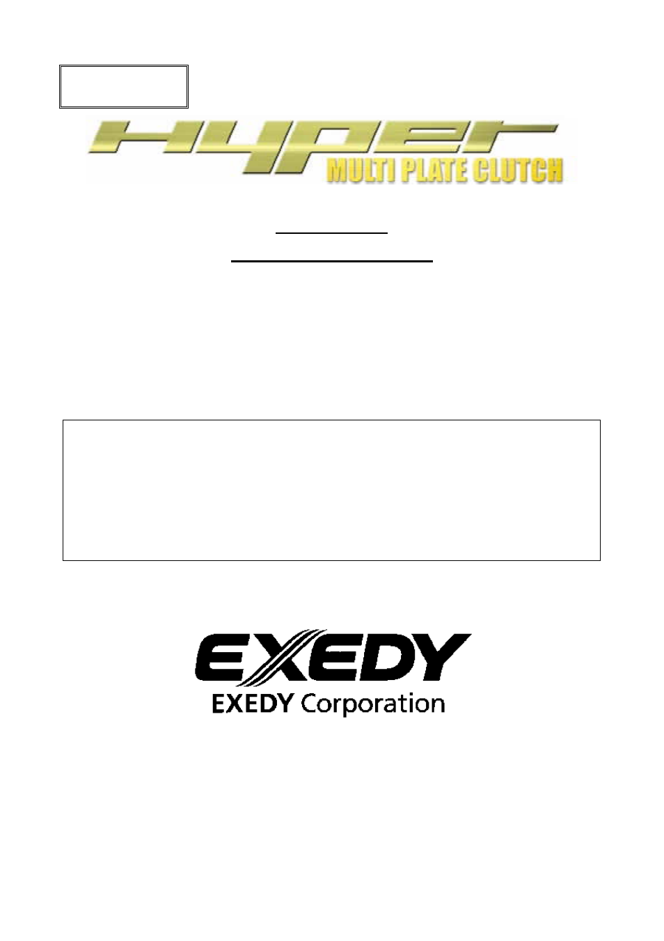 EXEDY Standard Multi User Manual | 19 pages