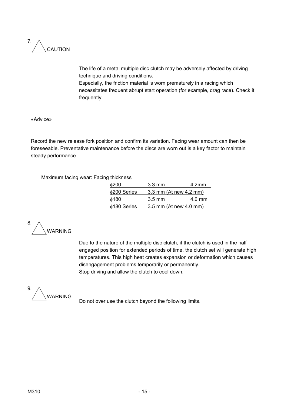 EXEDY Compe-R Multi User Manual | Page 15 / 17