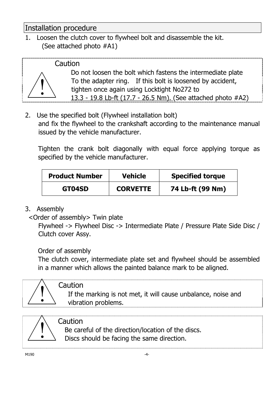 EXEDY GT04SD Multi User Manual | Page 4 / 8