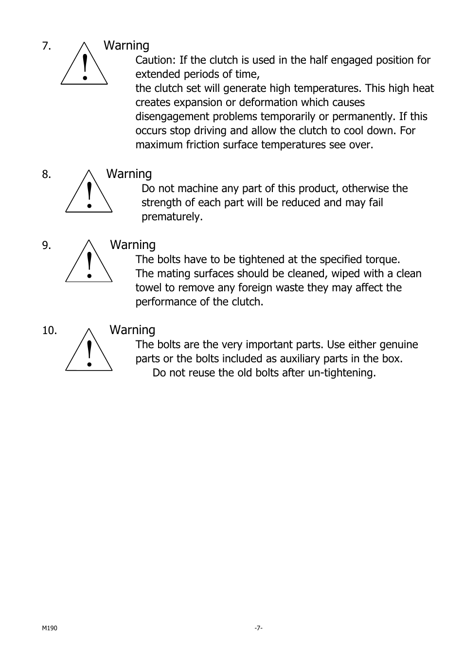 EXEDY GT04SD Multi User Manual | Page 7 / 8