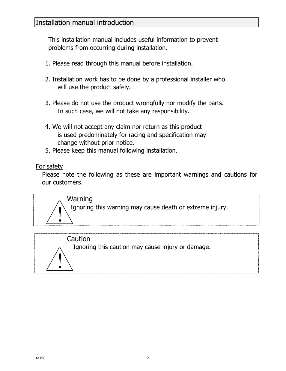 EXEDY ET03SD Standard Twin FORD User Manual | Page 2 / 8