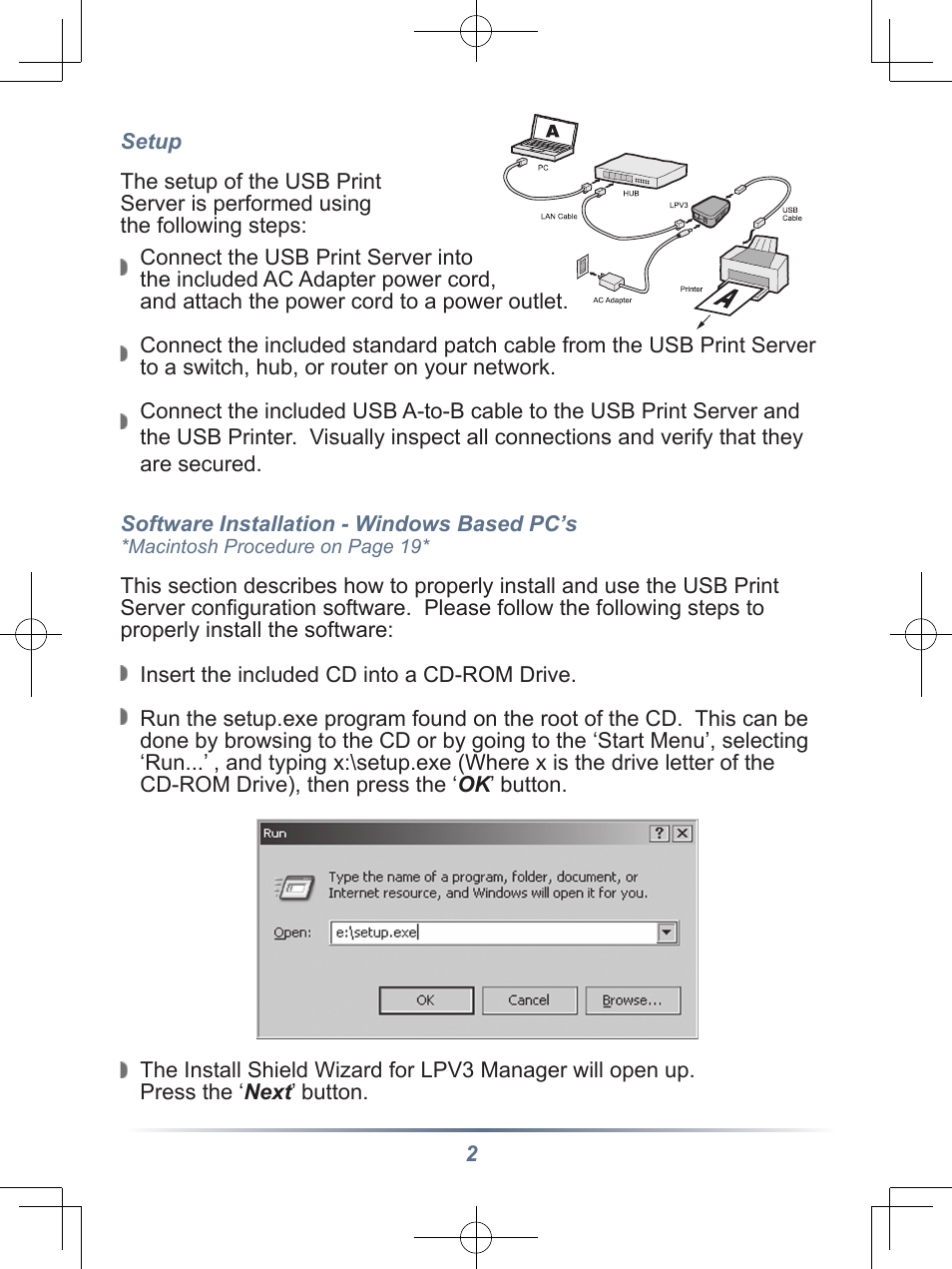 Buffalo Technology Buffalo Network USB Print Server LPV3-U2 User Manual | Page 2 / 24