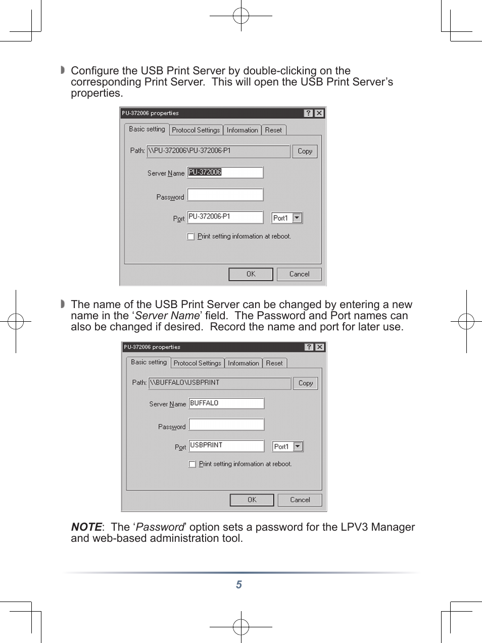 Buffalo Technology Buffalo Network USB Print Server LPV3-U2 User Manual | Page 5 / 24