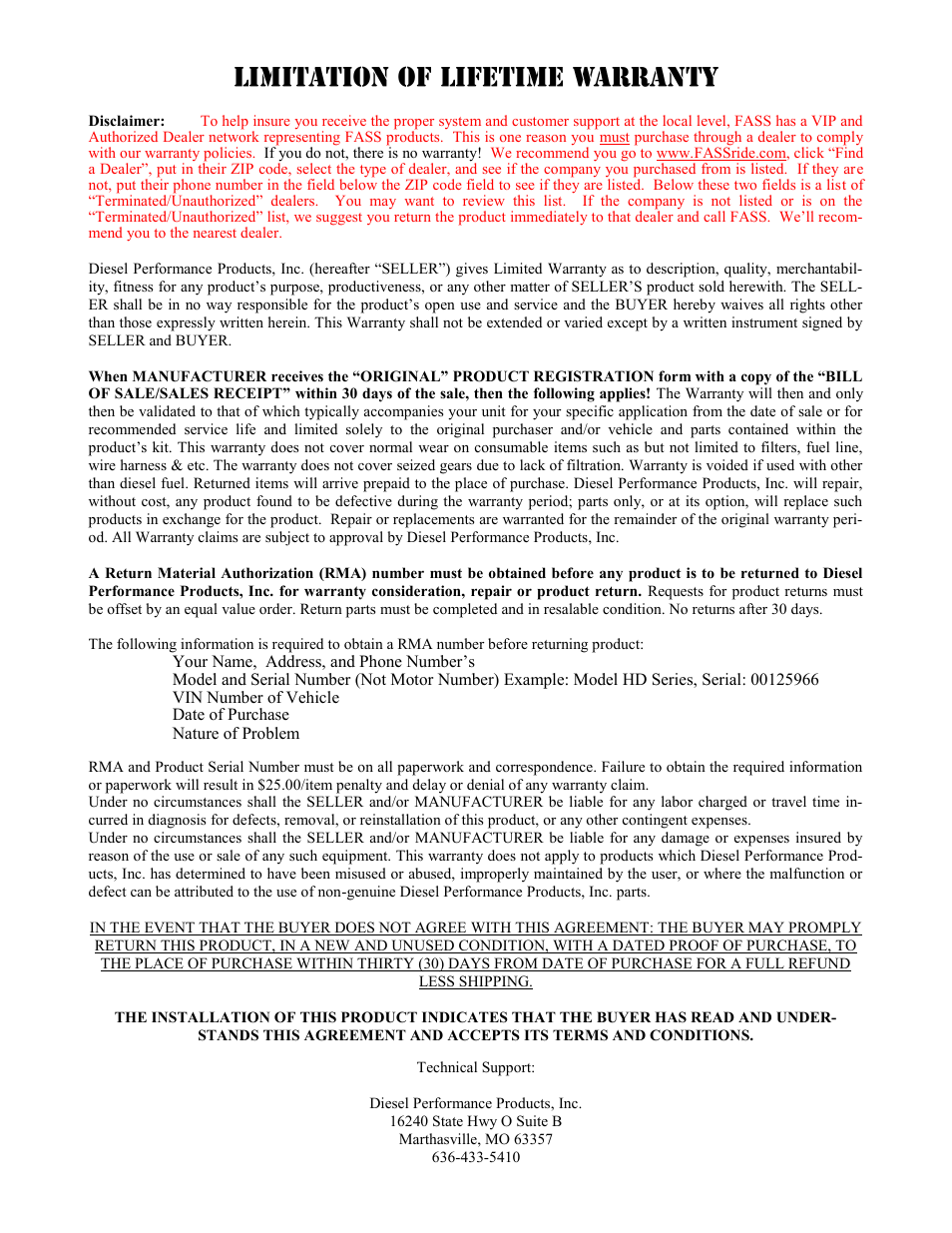 FASS T D07 260G User Manual | Page 19 / 20