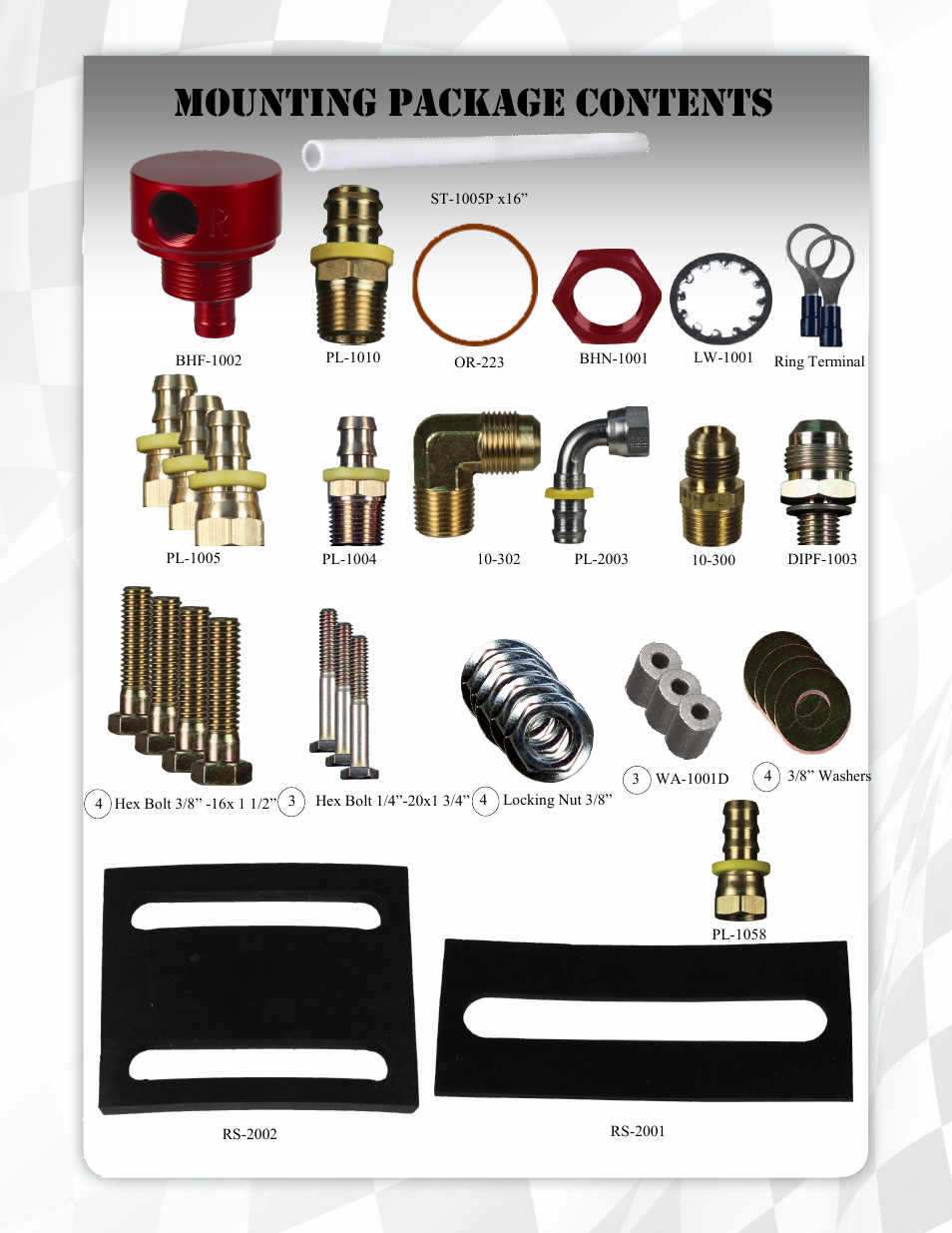 Mounting package contents | FASS T D07 260G User Manual | Page 7 / 20