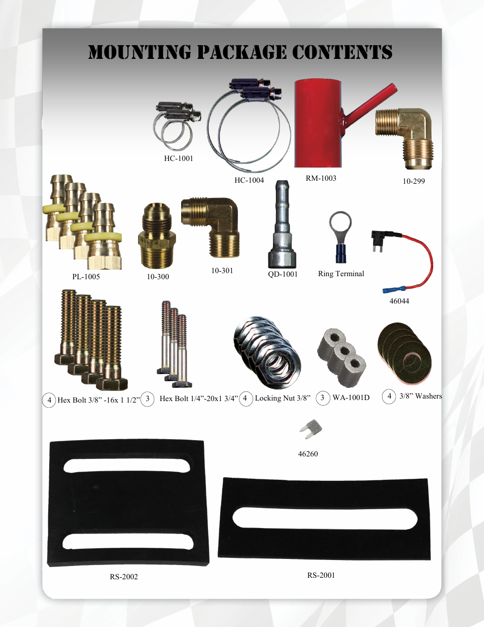 Mounting package contents | FASS T D09 095G User Manual | Page 7 / 19