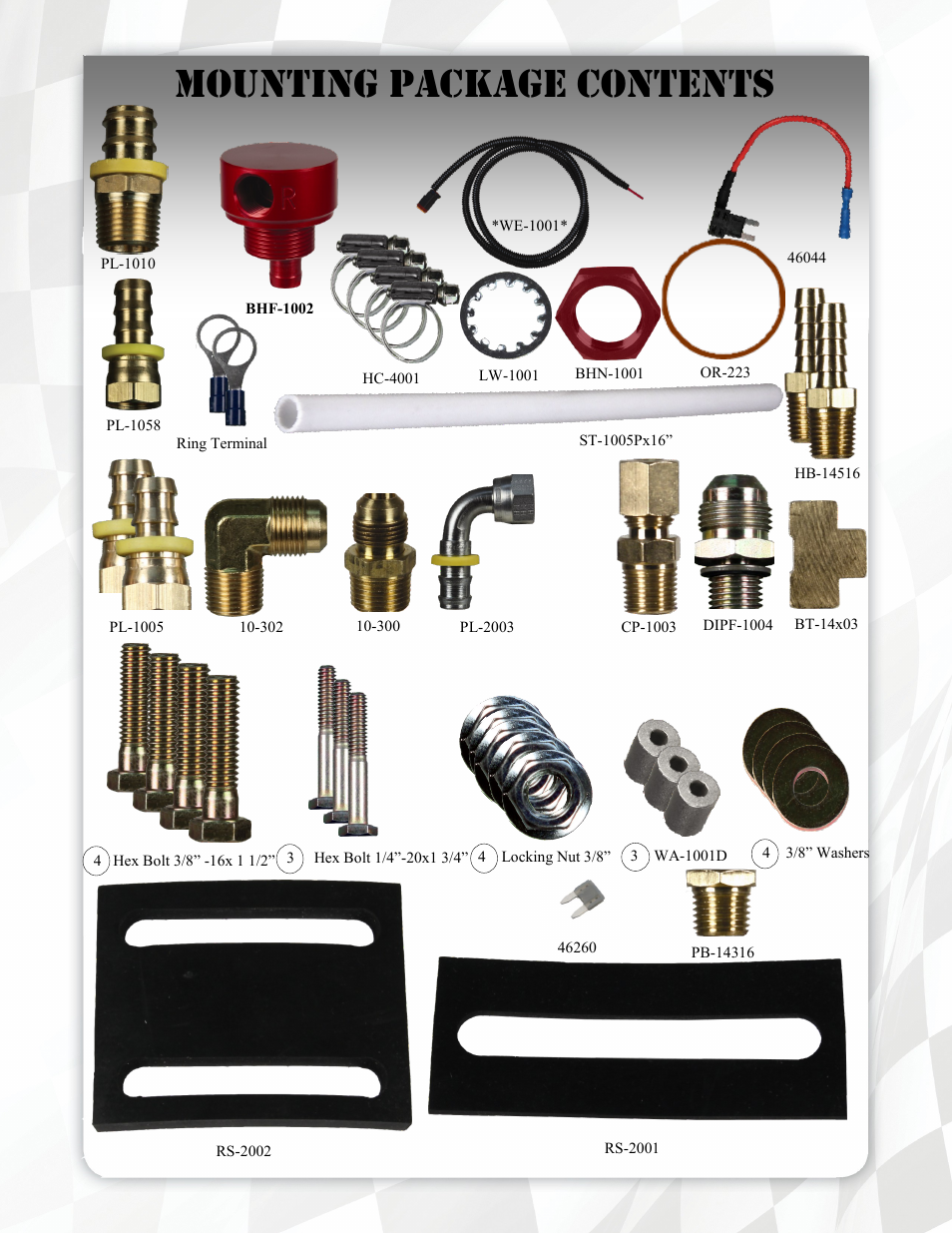 Mounting package contents | FASS T D10 125G User Manual | Page 7 / 20