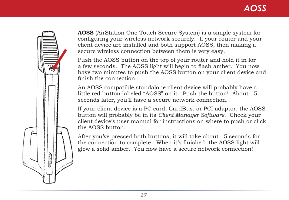 Aoss | Buffalo Technology WHR-G300N User Manual | Page 17 / 48