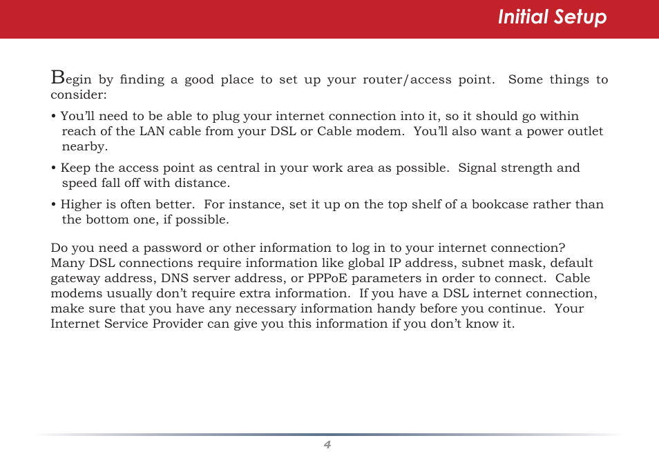Initial setup | Buffalo Technology WHR-G300N User Manual | Page 4 / 48