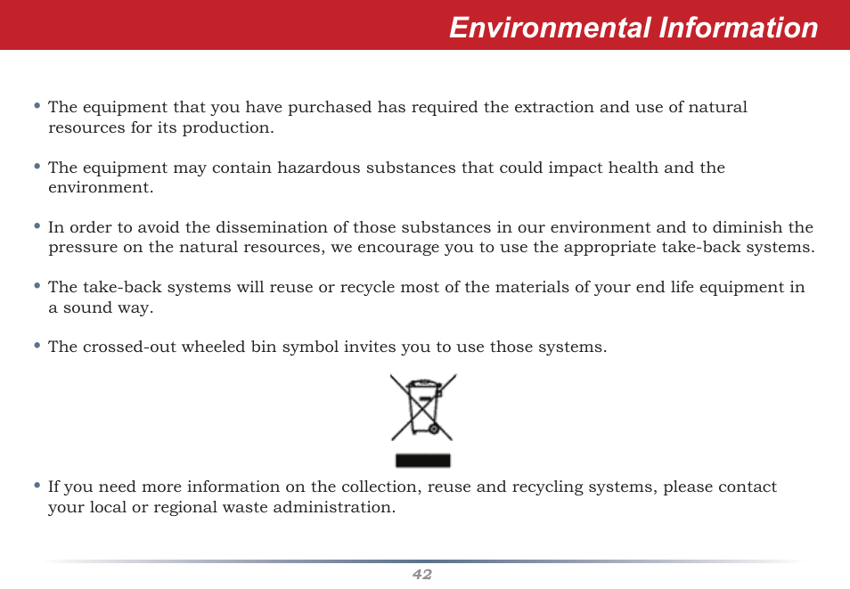 Environmental information | Buffalo Technology WHR-G300N User Manual | Page 42 / 48