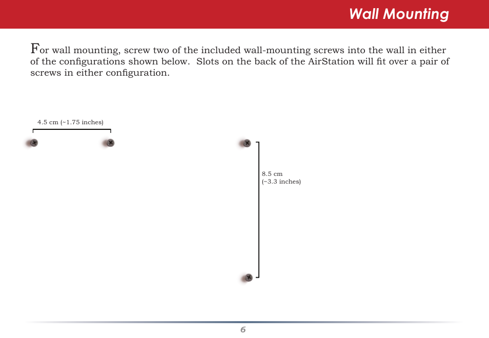 Wall mounting | Buffalo Technology WHR-G300N User Manual | Page 6 / 48