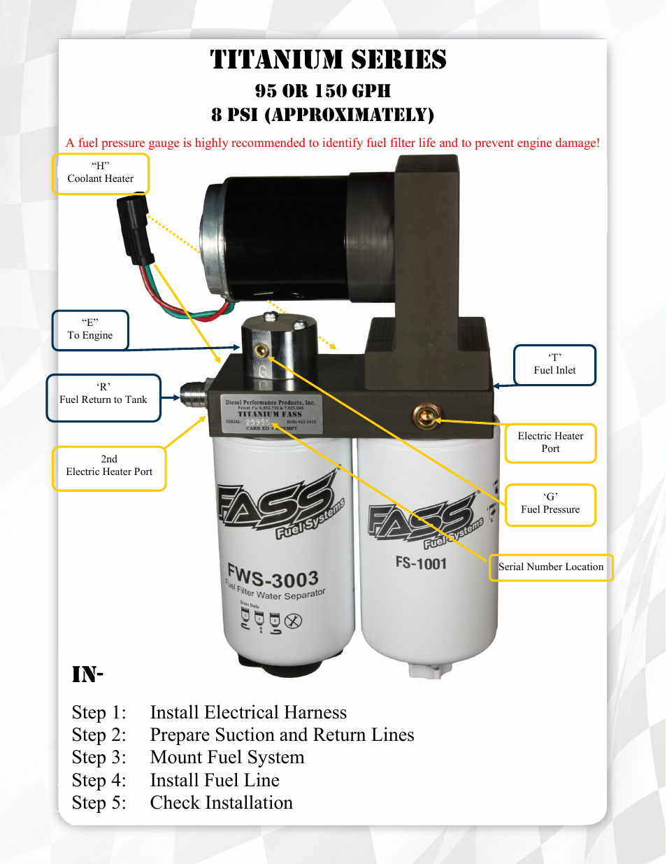 Titanium series | FASS T F16 150G User Manual | Page 5 / 19