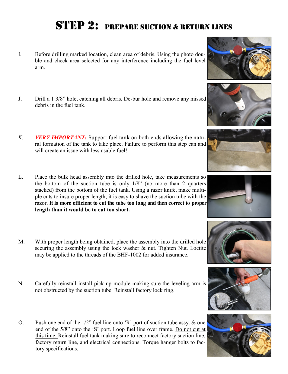 Step 2, Prepare suction & return lines | FASS T F16 220G User Manual | Page 10 / 20