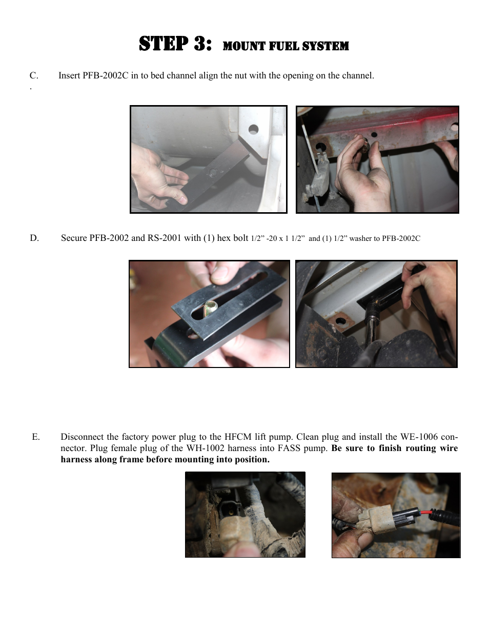 Step 3, Mount fuel system | FASS T F16 220G User Manual | Page 12 / 20
