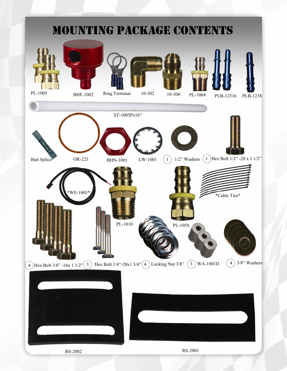 Mounting package contents | FASS T F14 125G User Manual | Page 7 / 21