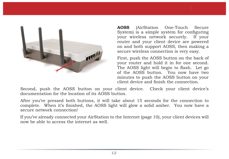Aoss | Buffalo Technology Buffalo AirStation MIMO240 Wireless Cable/DSL Router WZR-G240 User Manual | Page 12 / 74