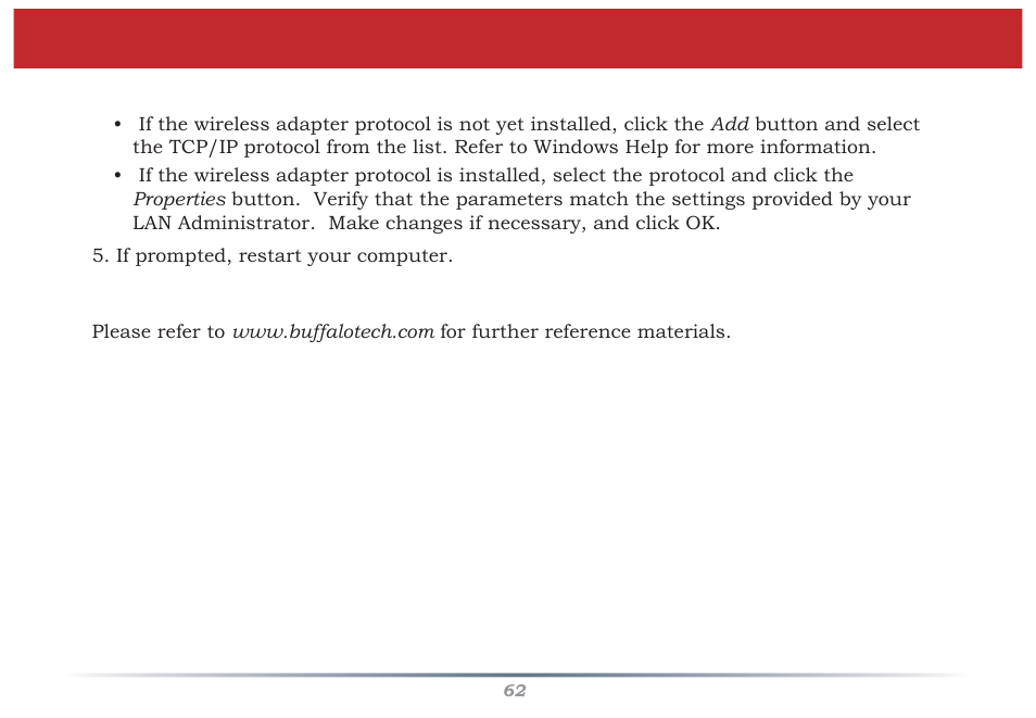 Troubleshooting | Buffalo Technology Buffalo AirStation MIMO240 Wireless Cable/DSL Router WZR-G240 User Manual | Page 62 / 74