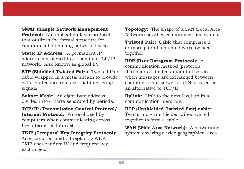 Glossary | Buffalo Technology Buffalo AirStation MIMO240 Wireless Cable/DSL Router WZR-G240 User Manual | Page 68 / 74