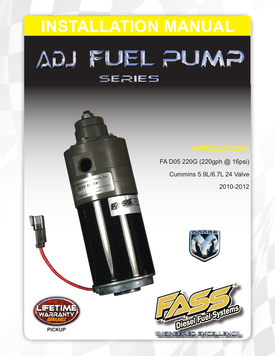 FASS FA D05 220G User Manual | 16 pages