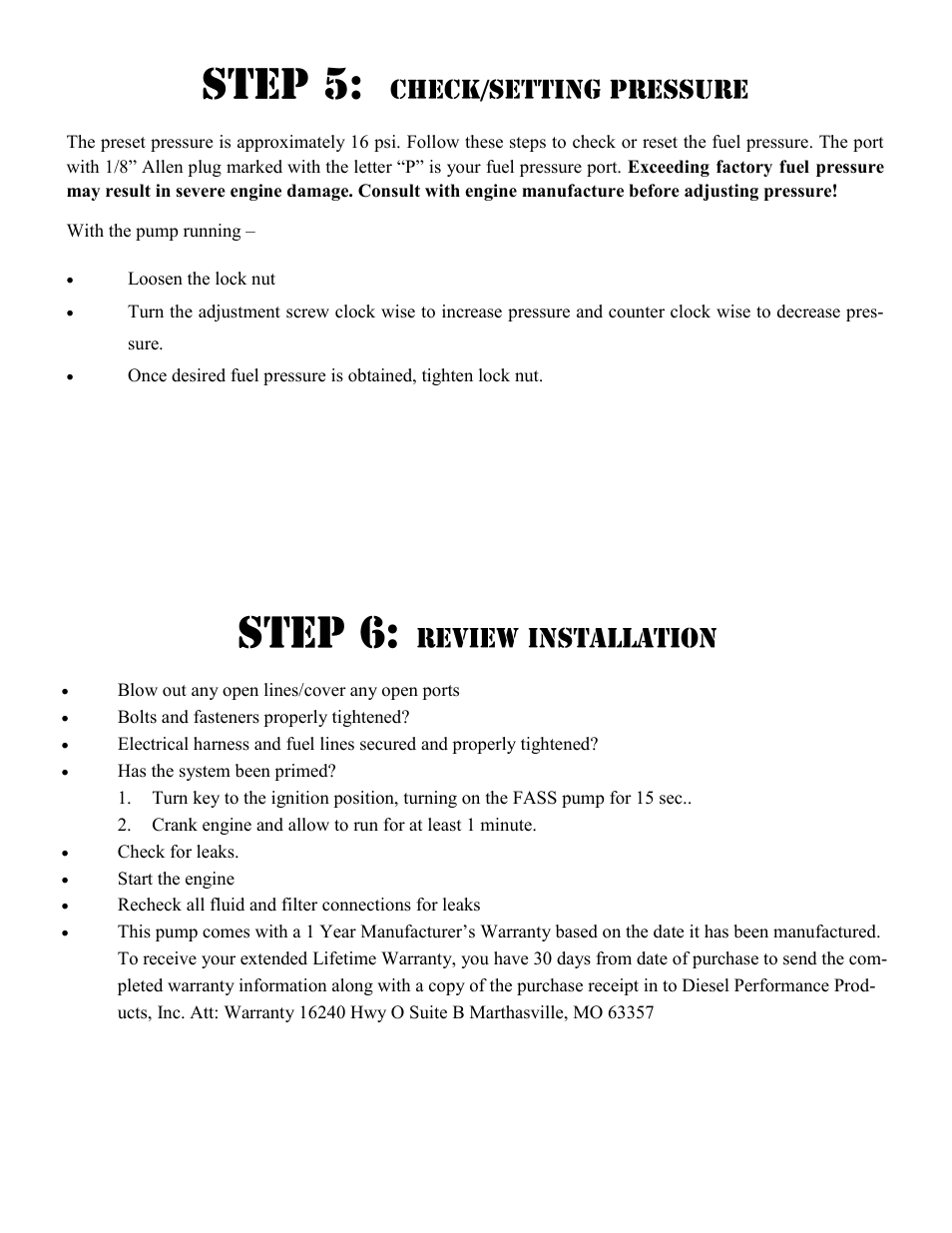 FASS FA D05 260G User Manual | Page 15 / 16