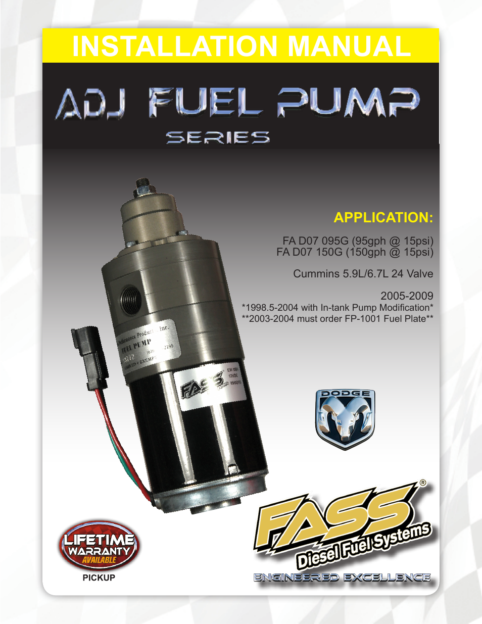 FASS FA D07 150G User Manual | 16 pages