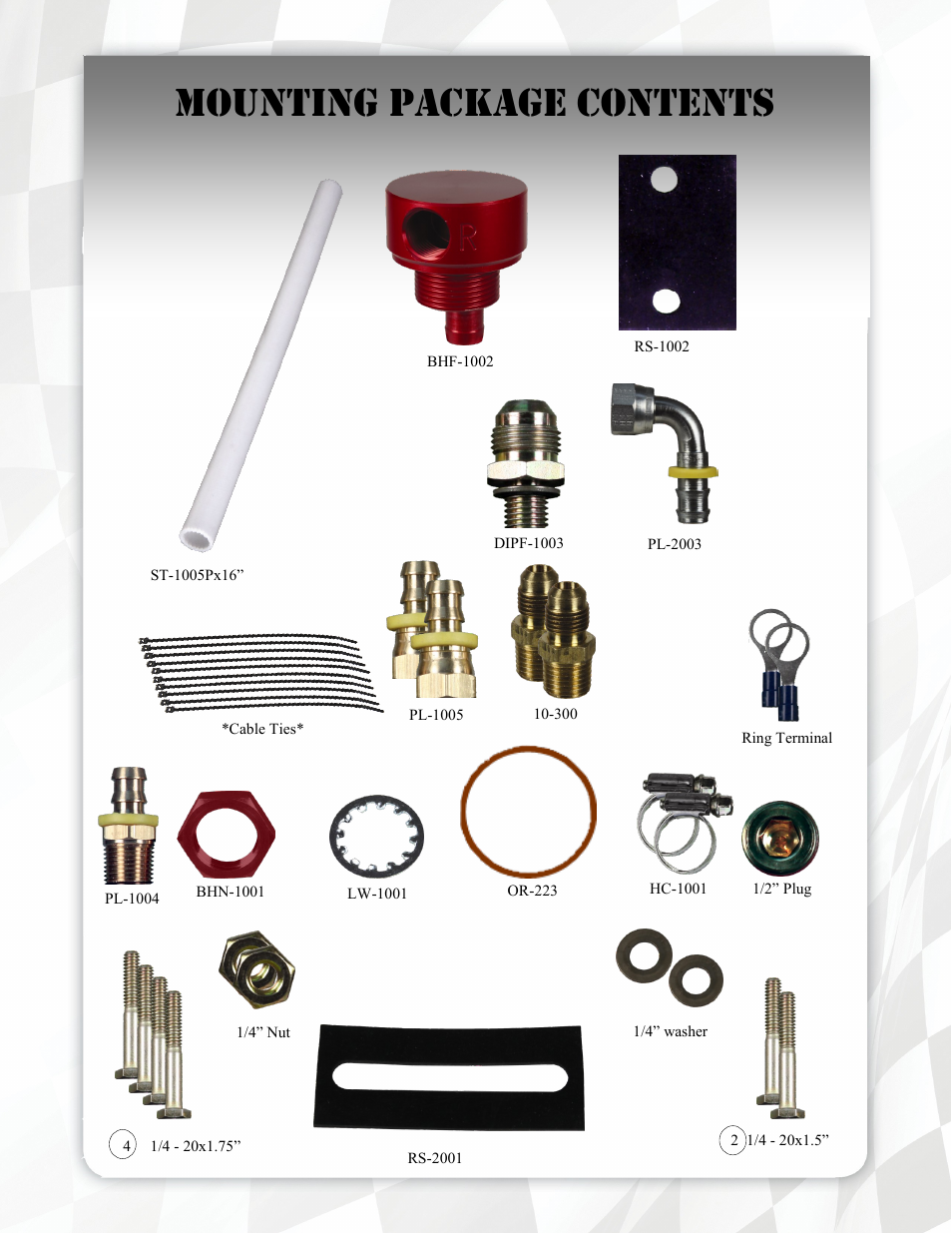 Mounting package contents | FASS FA D07 260G User Manual | Page 7 / 16