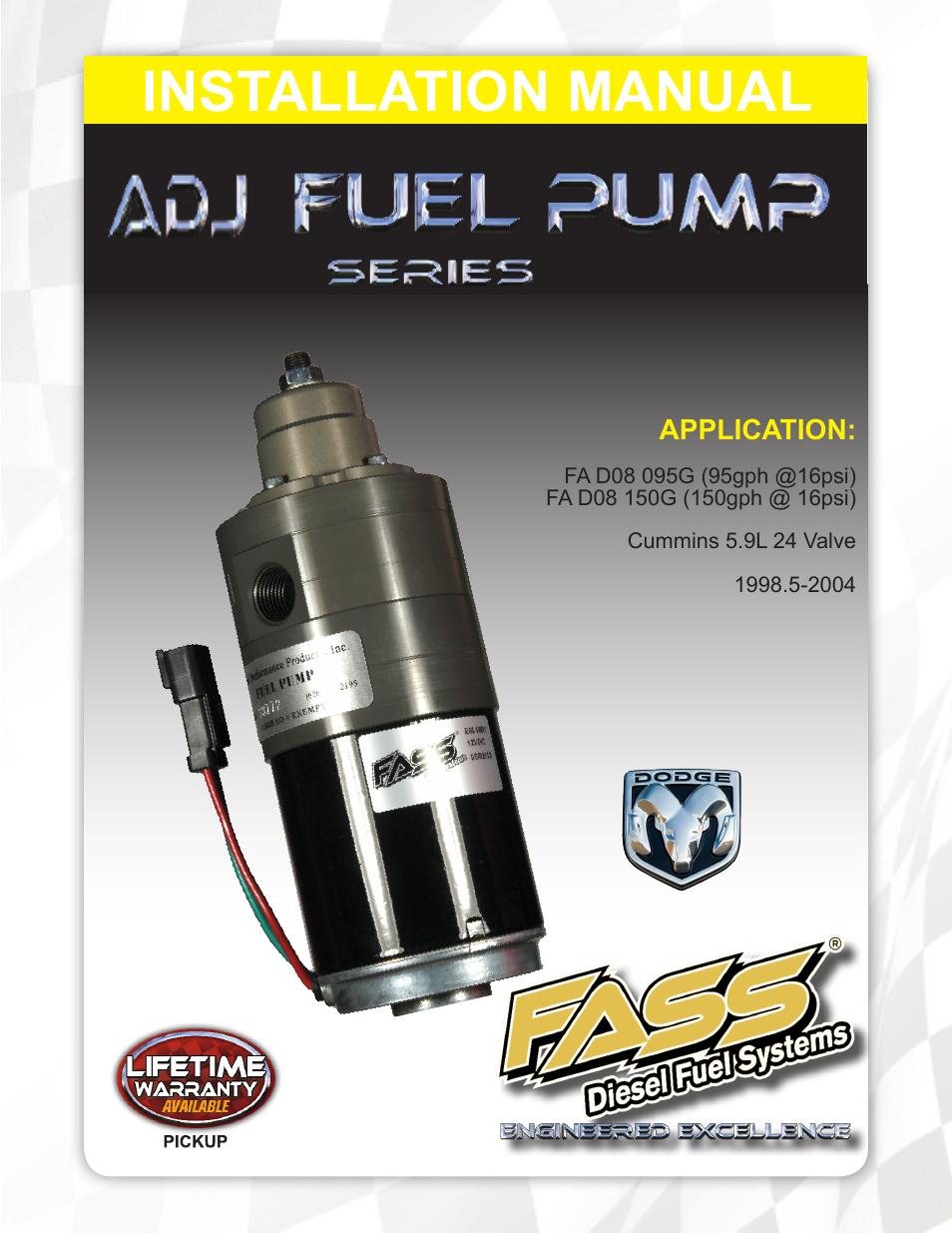 FASS FA D08 150G User Manual | 16 pages