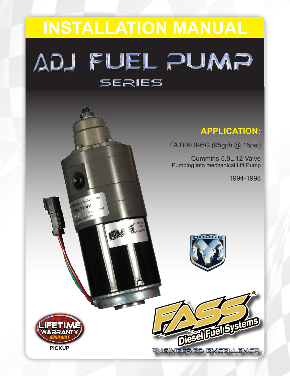 FASS FA D09 095G User Manual | 15 pages