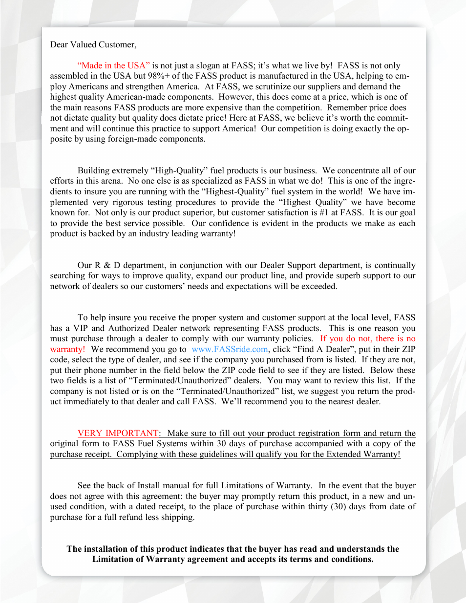FASS FA D10 125G User Manual | Page 2 / 18