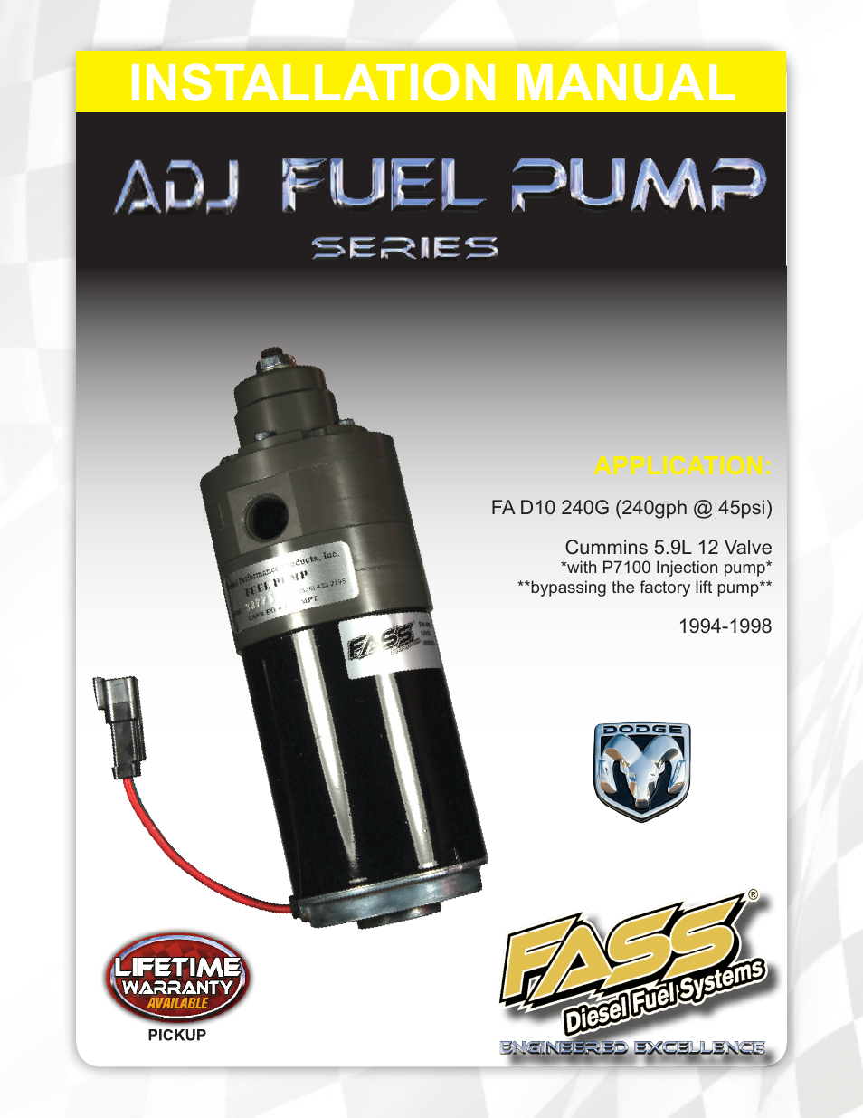 FASS FA D10 240G User Manual | 19 pages