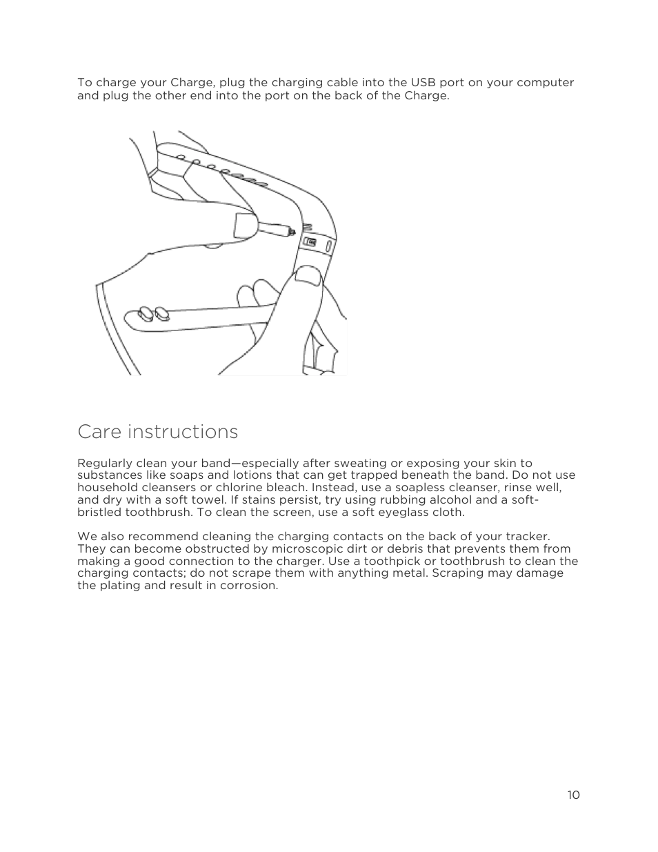 Care instructions | Fitbit Charge User Manual | Page 14 / 30