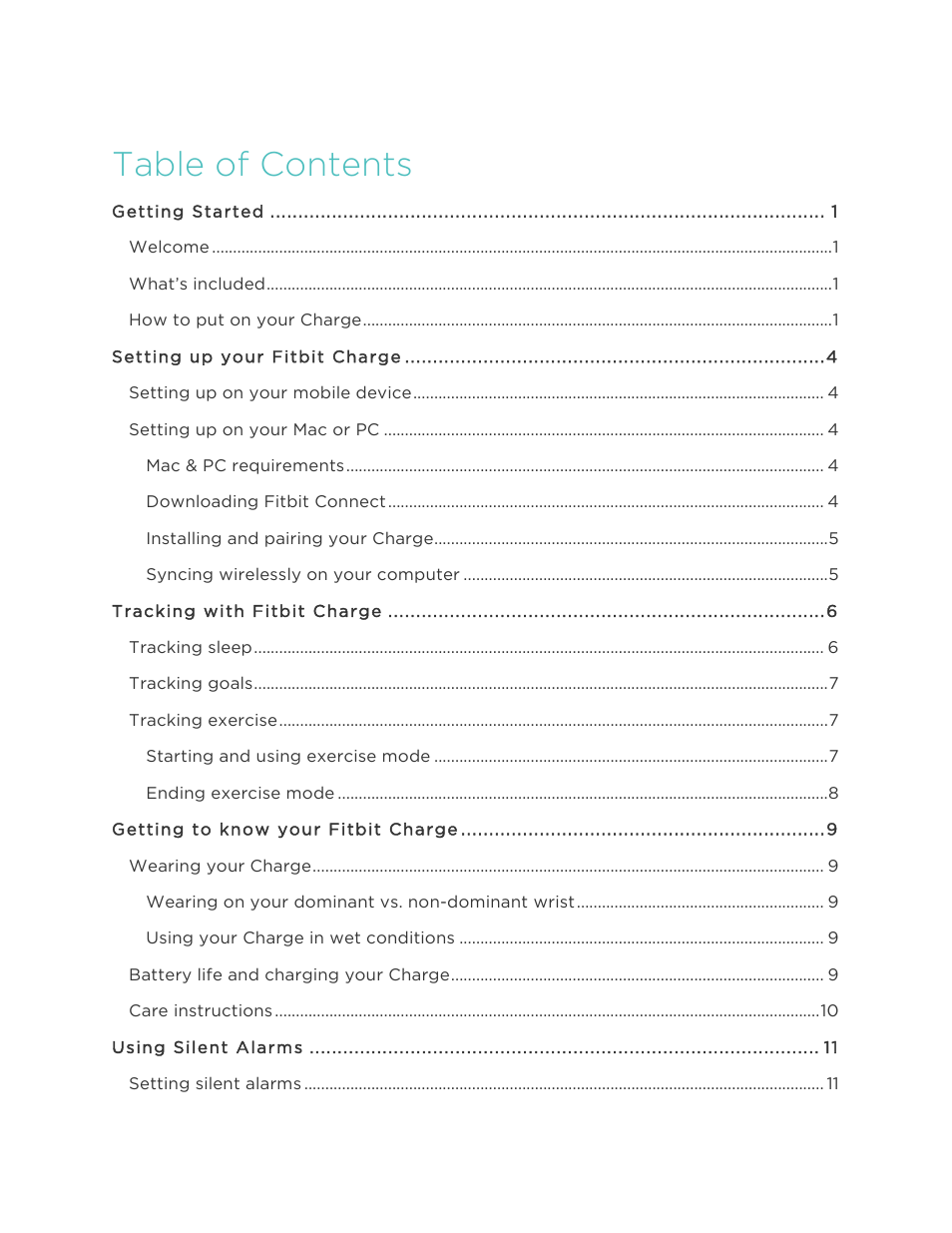 Fitbit Charge User Manual | Page 2 / 30