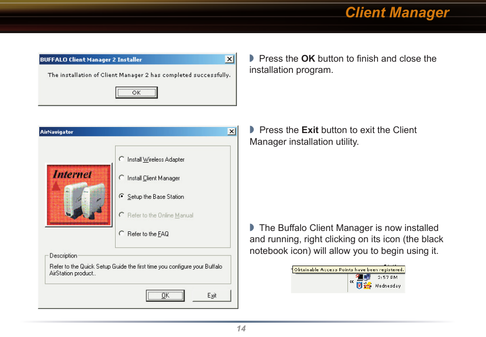 Client manager | Buffalo Technology WLI-CB-G54S User Manual | Page 14 / 40