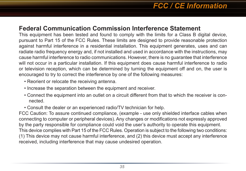 Fcc / ce information | Buffalo Technology WLI-CB-G54S User Manual | Page 35 / 40