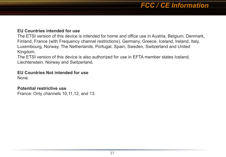 Fcc / ce information | Buffalo Technology WLI-CB-G54S User Manual | Page 37 / 40