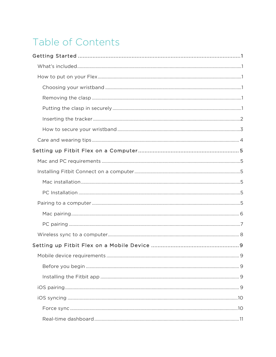 Fitbit Flex User Manual | Page 2 / 37