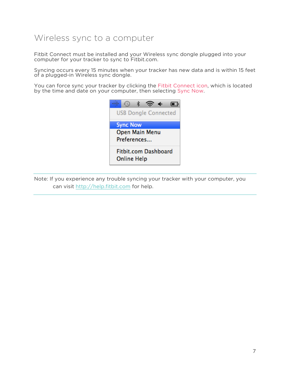 Wireless sync to a computer | Fitbit One User Manual | Page 11 / 33