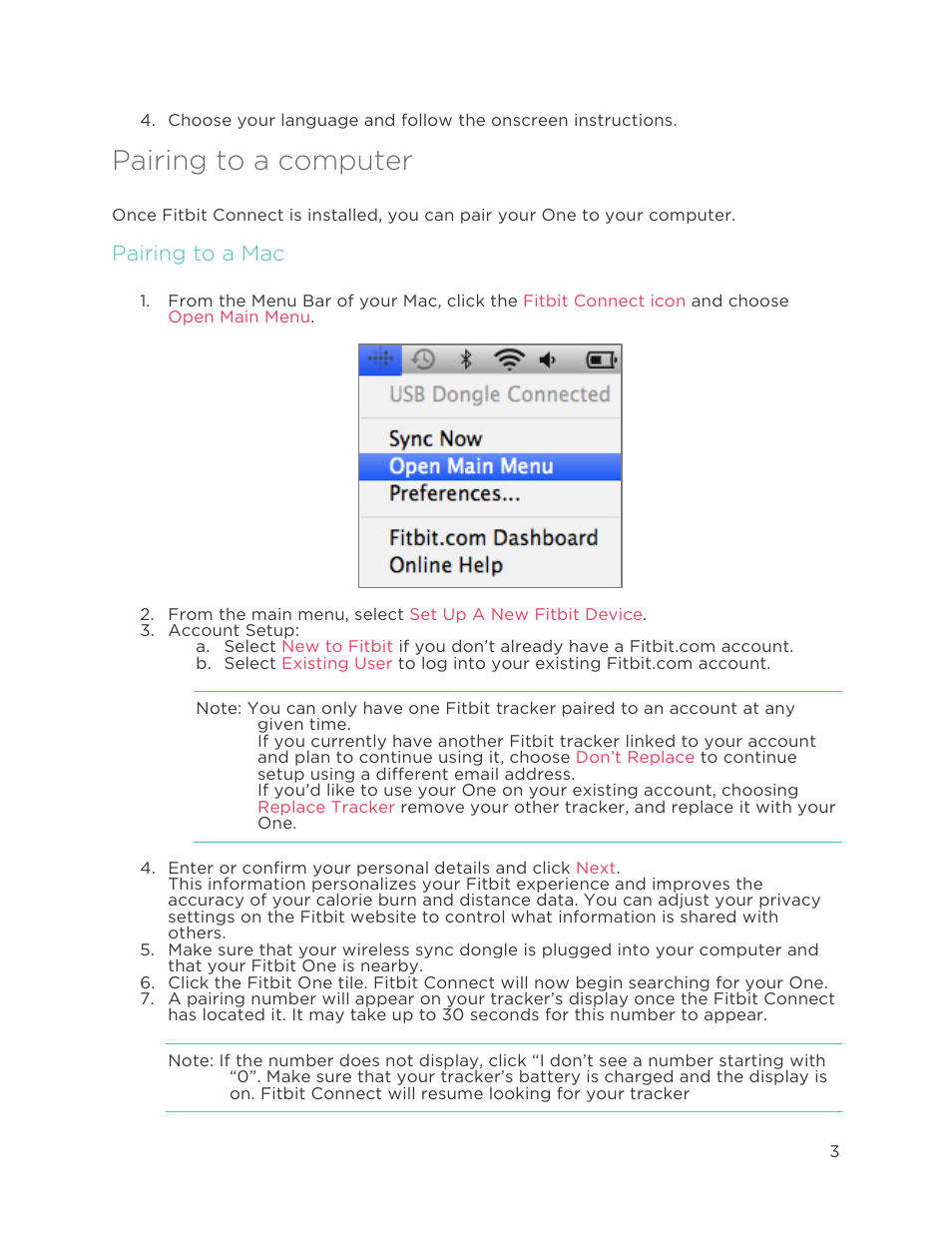 Pairing to a computer, Pairing to a mac | Fitbit One User Manual | Page 7 / 33