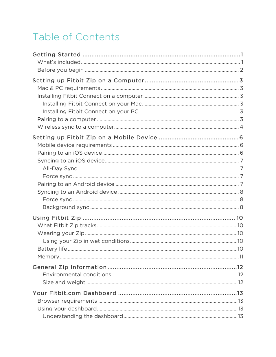 Fitbit Zip User Manual | Page 2 / 27