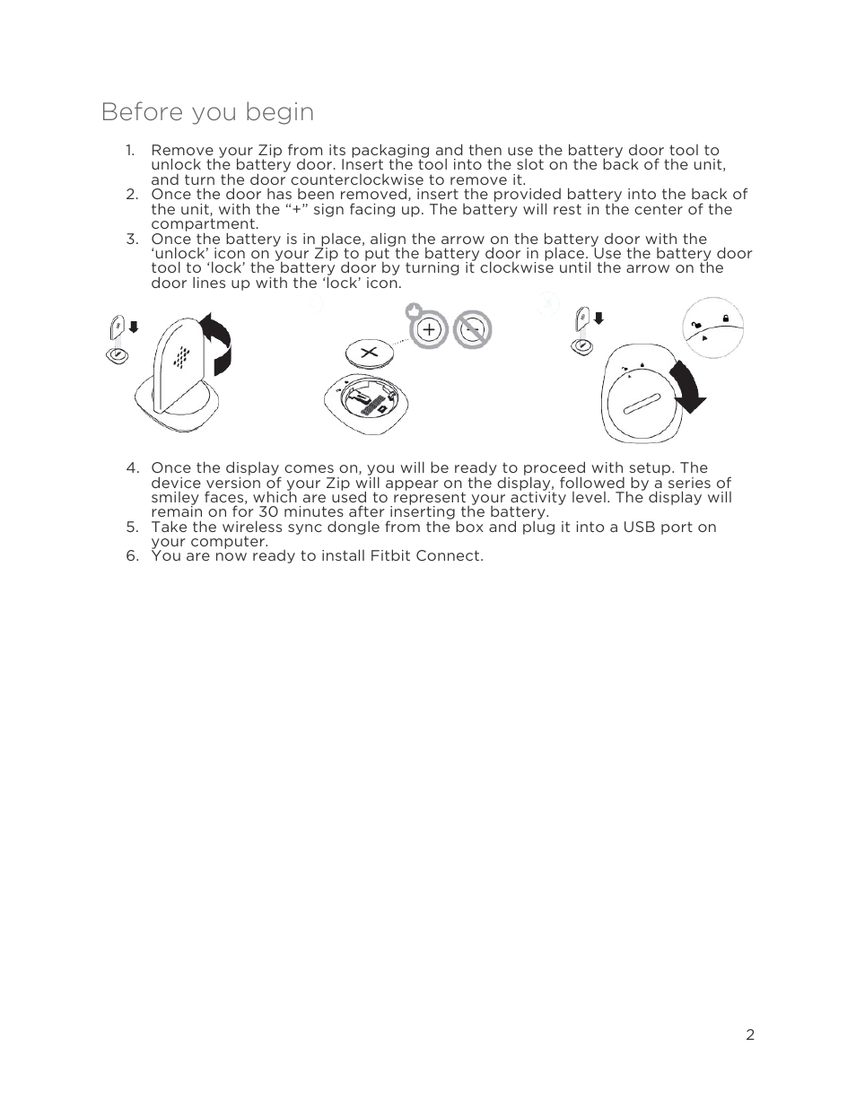 Before you begin | Fitbit Zip User Manual | Page 5 / 27