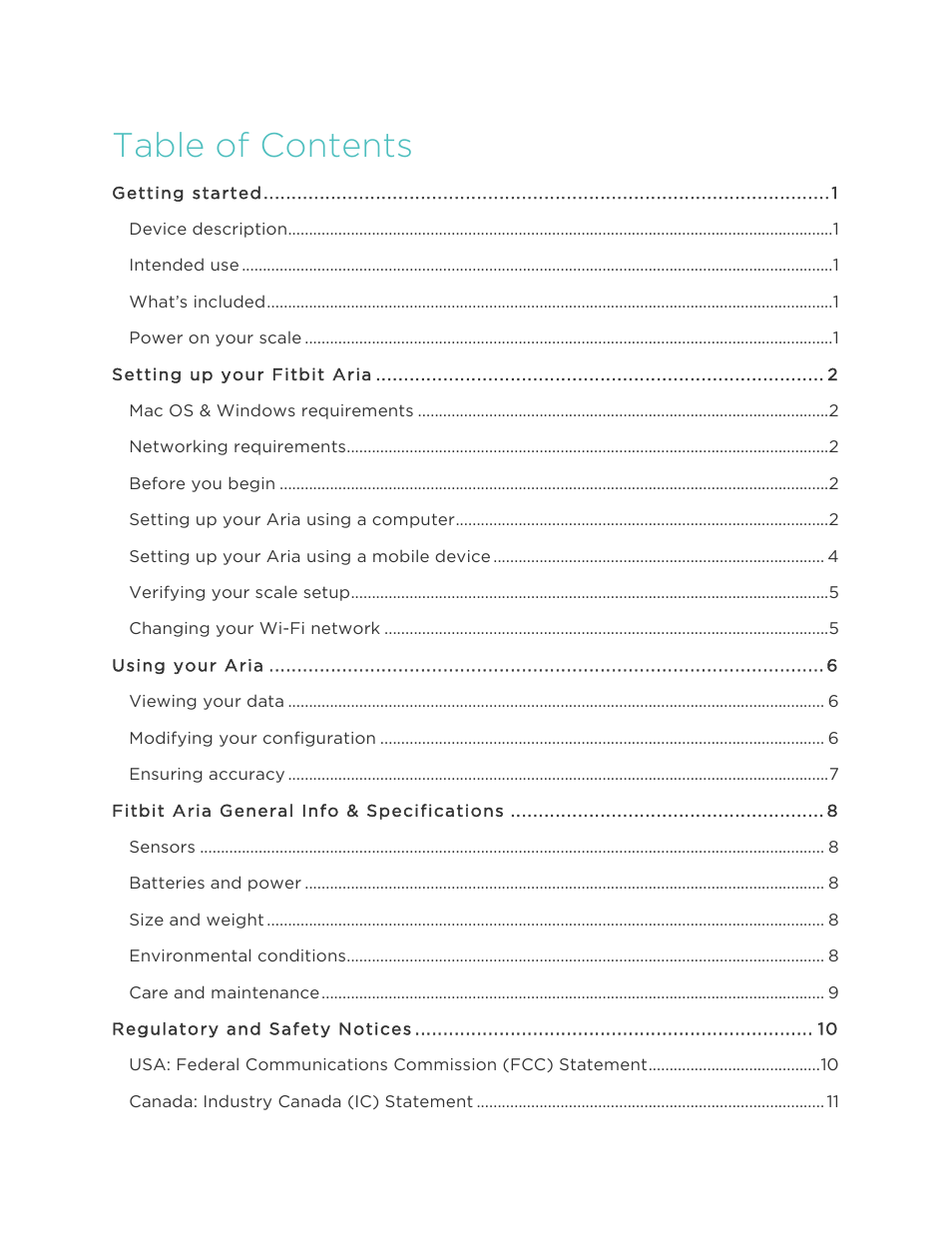 Fitbit Aria User Manual | Page 2 / 19