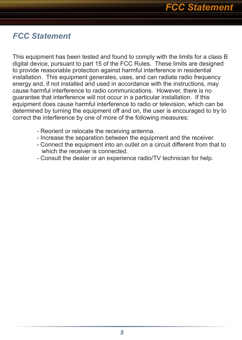 Fcc statement | Buffalo Technology Power Over Ethernet Receiver WLE-POE-R7 User Manual | Page 5 / 8