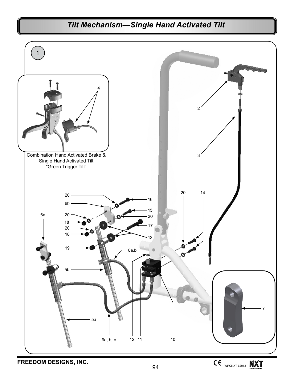 Single hand activated tilt, Tilt mechanism—single hand activated tilt | Freedom Designs Freedom NXT User Manual | Page 103 / 182