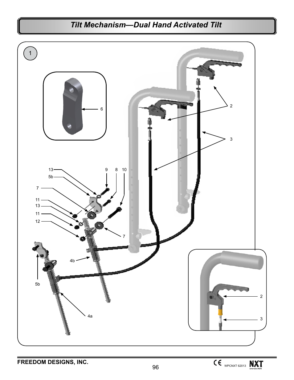 Dual hand activated tilt, Tilt mechanism—dual hand activated tilt | Freedom Designs Freedom NXT User Manual | Page 105 / 182