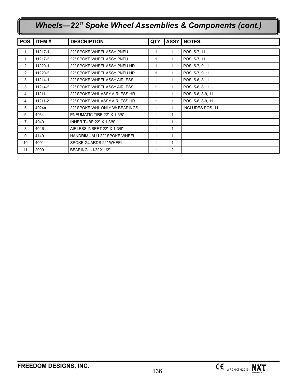 136 freedom designs, inc | Freedom Designs Freedom NXT User Manual | Page 145 / 182