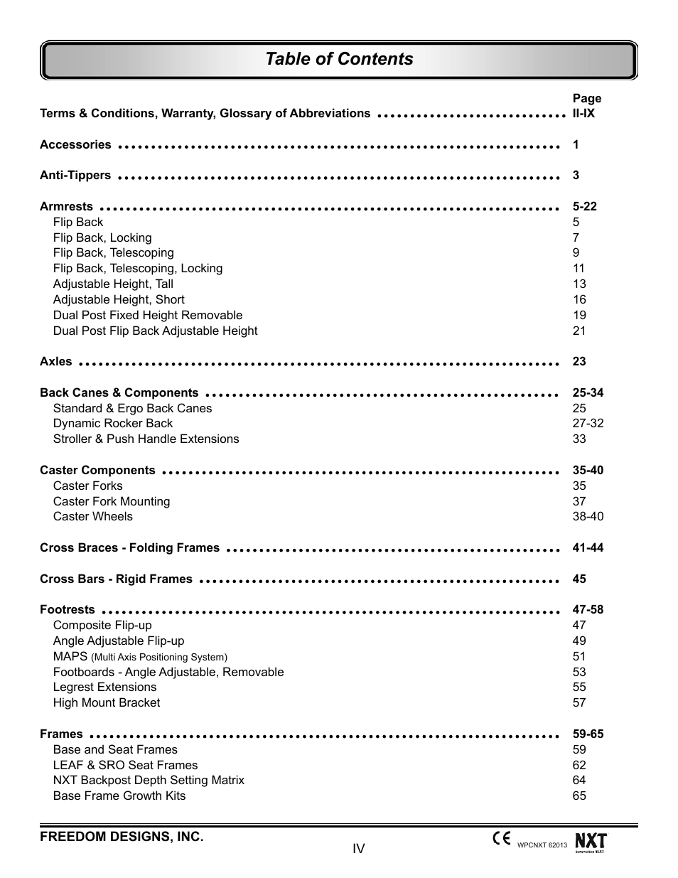 Freedom Designs Freedom NXT User Manual | Page 4 / 182