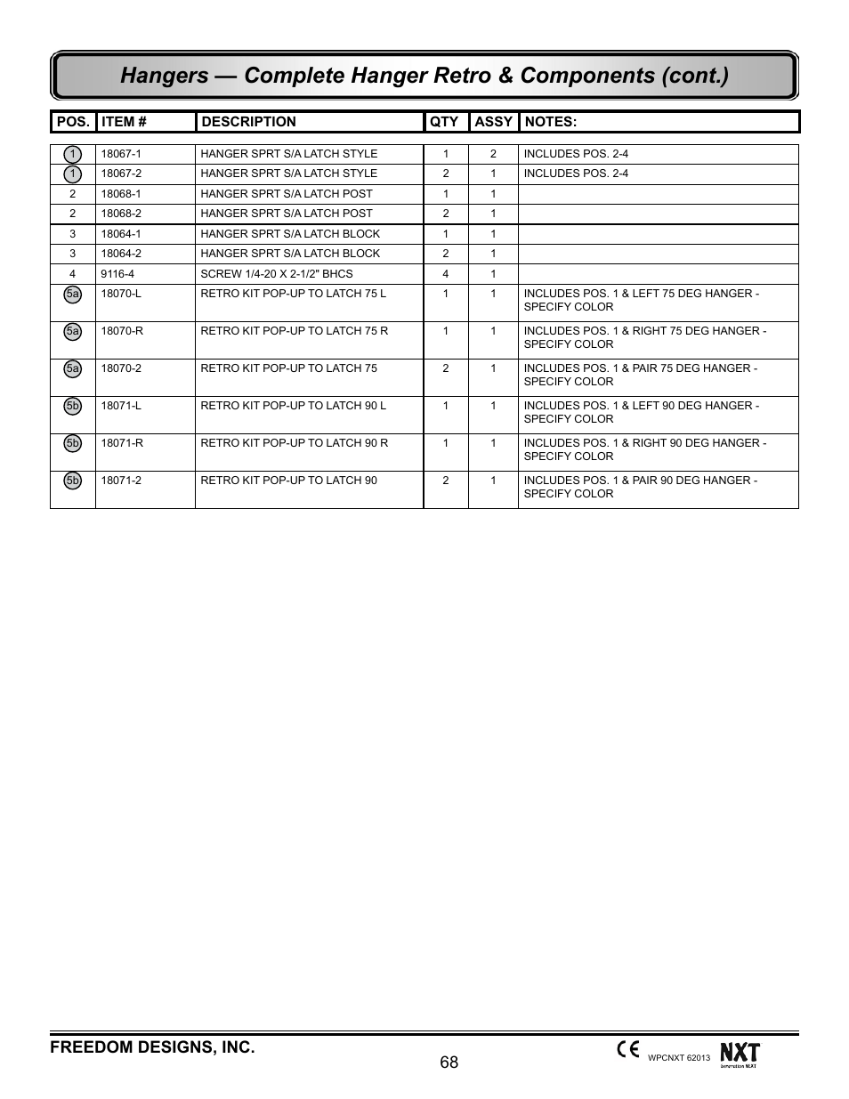 68 freedom designs, inc | Freedom Designs Freedom NXT User Manual | Page 77 / 182