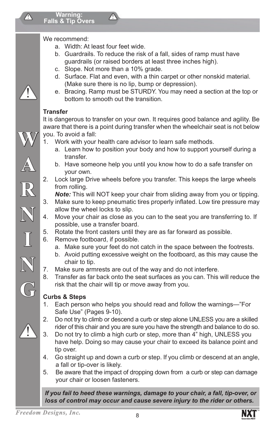 Freedom Designs Freedom NXT User Manual | Page 10 / 40